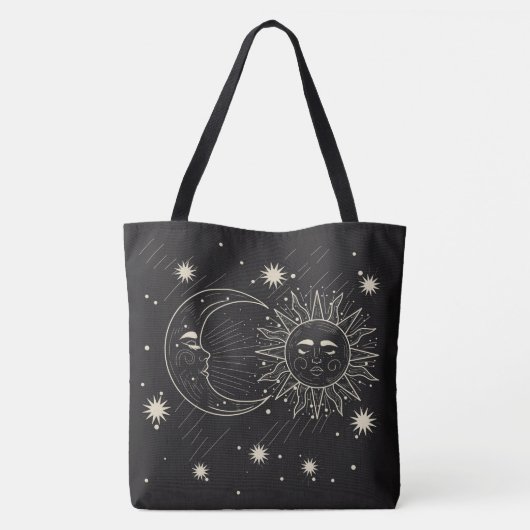 Celestial Sun en Moon Tote Bag (Achterkant)
