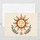 Celestial Sun Face Botanical Mystical Art Kaart (Voorkant / Achterkant)