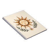 Celestial Sun Face Botanical Mystical Art Notitieboek (Rechterzijde)