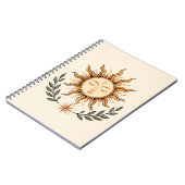 Celestial Sun Face Botanical Mystical Art Notitieboek (Linkerzijde)
