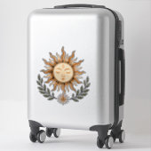 Celestial Sun Face Botanical Mystical Art Sticker (Koffer)