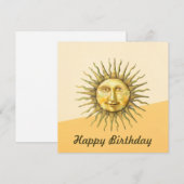 Celestial Sun Face Colorblock Happy Birthday Kaart (Voorkant / Achterkant)