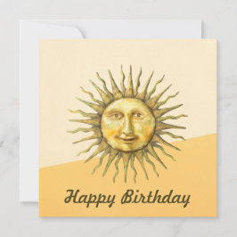 Celestial Sun Face Colorblock Happy Birthday Kaart