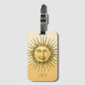 Celestial Sun Face Colorblock Monogram Bagagelabel (Voorkant (verticaal))