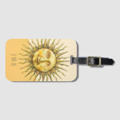 Celestial Sun Face Colorblock Monogram Bagagelabel (Voorkant (horizontaal))