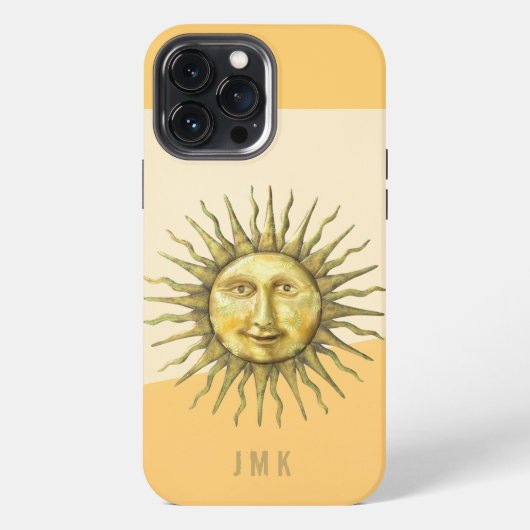 Celestial Sun Face Colorblock Monogram iPhone Hoesje (Achterkant)