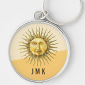 Celestial Sun Face Colorblock Monogram Sleutelhanger (Voorkant)