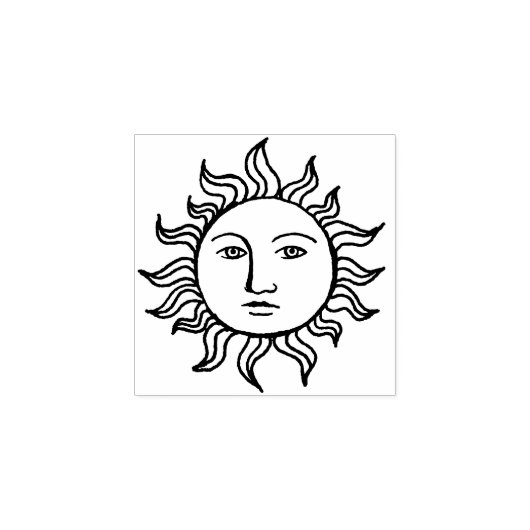 Celestial Sun Face Summer Journalbooking Rubberstempel (Afrduk)