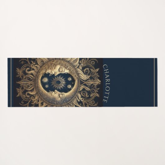 Celestial Sun Face Yoga mat (Achterkant (horizontaal))