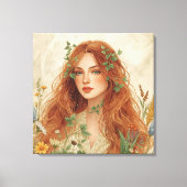 Celestial Sun Goddess Boho Wall Art | Radiant Canvas Afdruk (Voorkant)