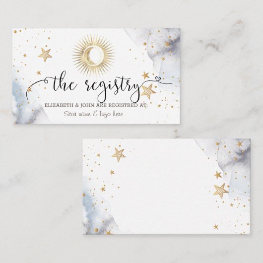 Celestial Sun, maan, sterren Informatiekaartje (Voorkant / Achterkant)