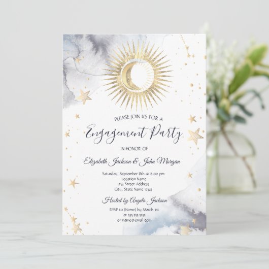 Celestial Sun, maan, sterren Kaart (Staand voorkant)