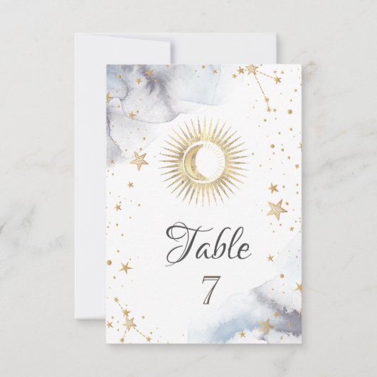 Celestial Sun, maan, sterren Kaart (Achterkant)