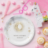 Celestial Sun, maan, sterren Papieren Bordje (Feest)