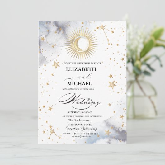 Celestial Sun, Maan, Sterren Script Kaart (Staand voorkant)