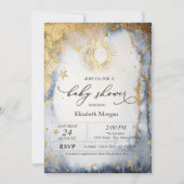 Celestial Sun, maan, sterren Waterverf Baby shower Kaart (Voorkant)