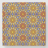 Celestial Sun Mandala Stenen Onderzetter (Voorkant)