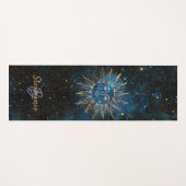Celestial Sun Monogram Naam Glitter Navy Cool Yogamat (Voorkant (horizontaal))