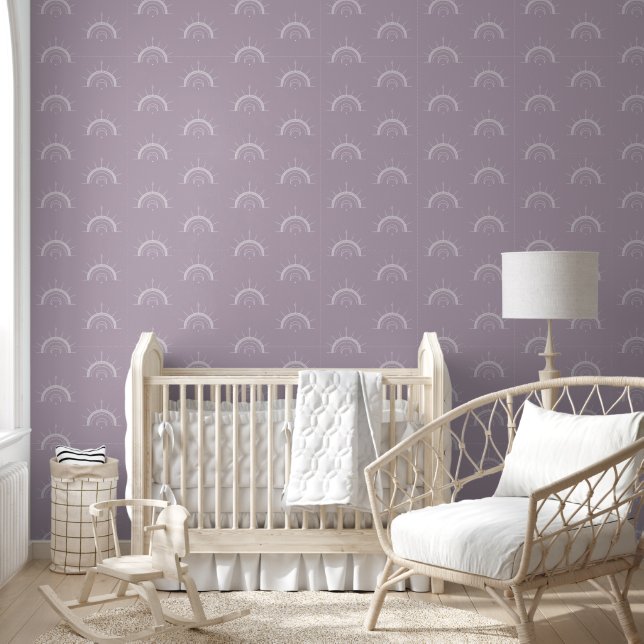 Celestial Sun Moon Arch Lila Paarse Behang (Kinderen)