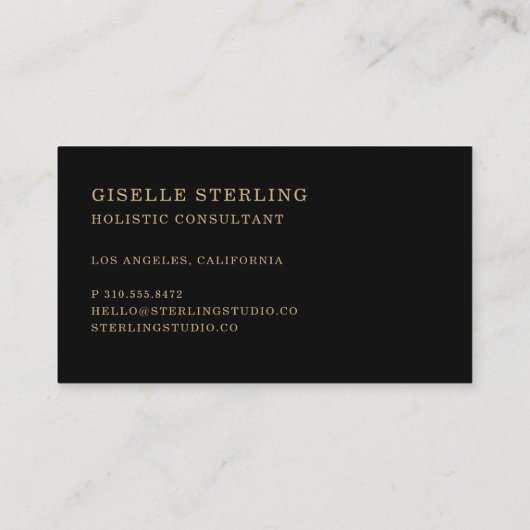 Celestial Sun & Moon Black Gold Visitekaartje (Achterkant)