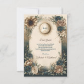 Celestial Sun Moon Boho Floral Rustic Wedding Bedankkaart (Voorkant)