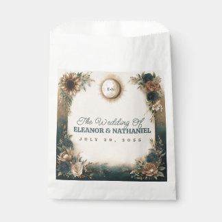 Celestial Sun Moon Boho Floral Rustic Wedding Bedankzakje
