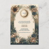 Celestial Sun Moon Boho Floral Rustic Wedding Informatiekaartje (Voorkant)
