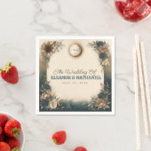 Celestial Sun Moon Boho Floral Rustic Wedding Servet (Insitu)