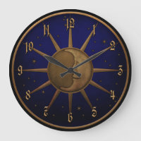 Celestial Sun Moon Brass Bas Relief Graphic