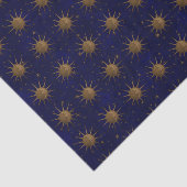 Celestial Sun Moon Brass Bas Relief Graphic Tissuepapier (Detail)