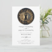 Celestial Sun Moon bruiloft uitnodiging (Staand voorkant)