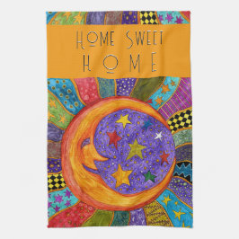 Celestial Sun, Moon en Stars Kitchen Towel Theedoek