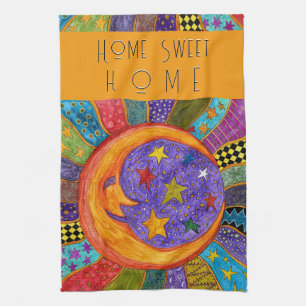 Celestial Sun, Moon en Stars Kitchen Towel Theedoek