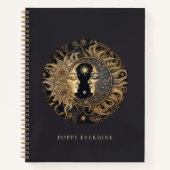 Celestial Sun Moon Face gepersonaliseerd Notitieboek (Voorkant)