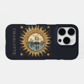 Celestial Sun Moon gepersonaliseerd iPhone Hoesje (Achterkant horizontaal)
