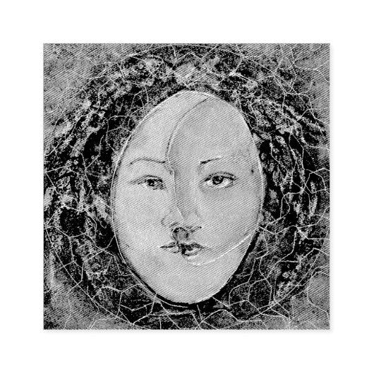 Celestial Sun Moon Jung Faces Maureen Girard Rubberstempel (Afrduk)