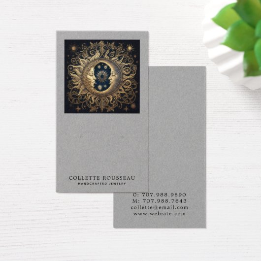 Celestial Sun Moon Kraft Sieraden Display Visitekaartje (Bureau)