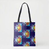 Celestial Sun Moon Nineties Style Pattern Tote Bag (Voorkant)