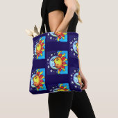 Celestial Sun Moon Nineties Style Pattern Tote Bag (Dichtbij)