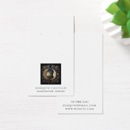 Celestial Sun Moon Oorbel Sieraden Display Kaarten Visitekaartje (Bureau)