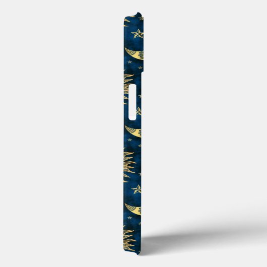 Celestial Sun Moon Stars Blue Gold Tarot Case-Mate iPhone Case (Achterkant / Rechts)