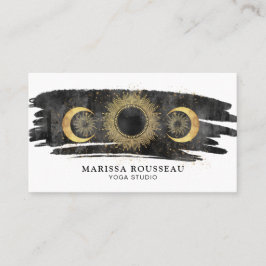 Celestial Sun Moon Stars Goud Zwart Wit Yoga Visitekaartje