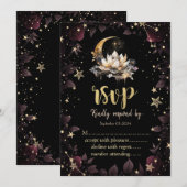 Celestial Sun, Moon, Stars Rozen Night Sky RSVP Kaart (Voorkant / Achterkant)