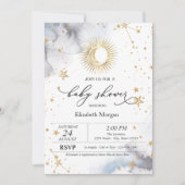 Celestial Sun, Moon, Sterren Baby shower Kaart (Voorkant)