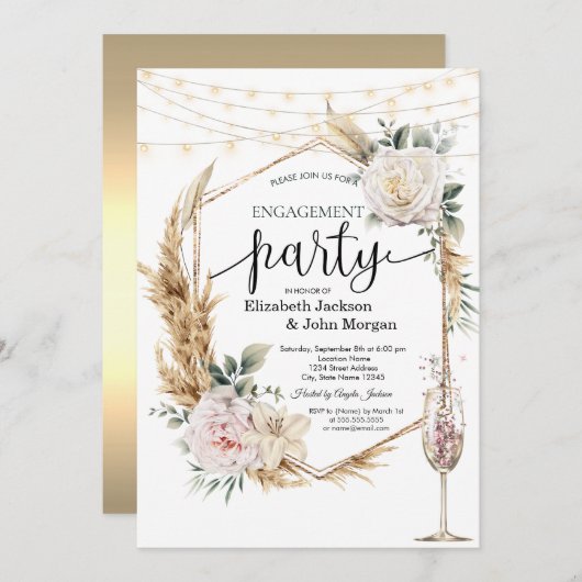 Celestial Sun, Moon, Sterren Verloving Kaart (Voorkant / Achterkant)