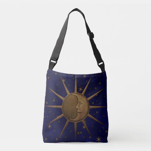 Celestial Sun Moon Sterrennacht Crossbody Tas (Voorkant)