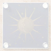 Celestial Sun Moon Sterrennacht Glazen Onderzetter (Achterkant)