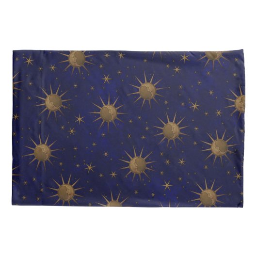 Celestial Sun Moon Sterrennacht Kussensloop (Achterkant-Links)