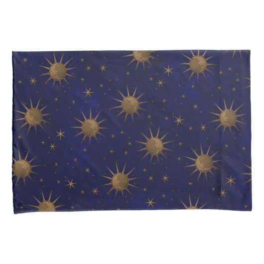 Celestial Sun Moon Sterrennacht Kussensloop (Voorkant-Rechts)