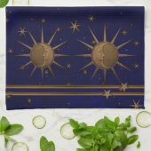 Celestial Sun Moon Sterrennacht Theedoek (Gevouwen)